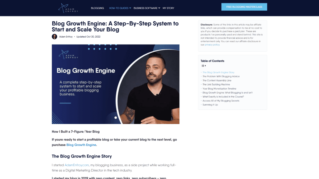 adamenfroy growth engine homepage screenshot 1