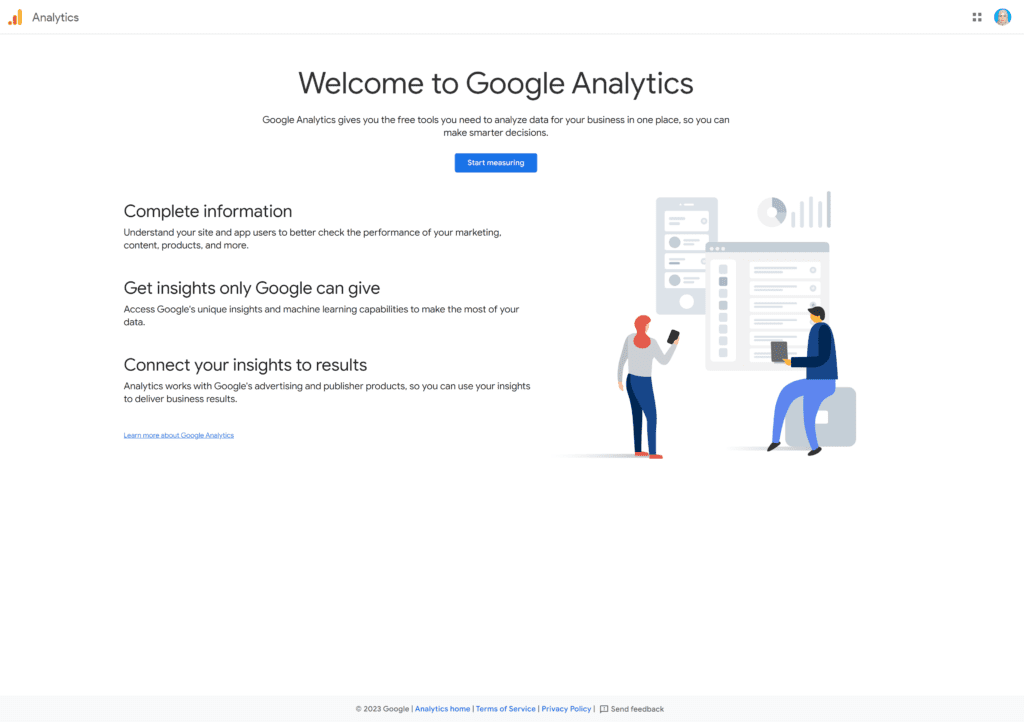 A screenshot of the analyticsgoogle homepage
