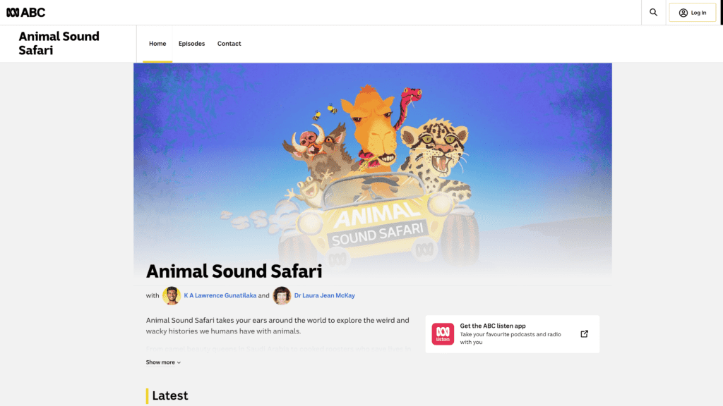 animal sound safari homepage screenshot 1