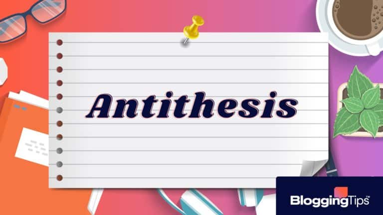 graphic showing the word antithesis on a notecard illustration