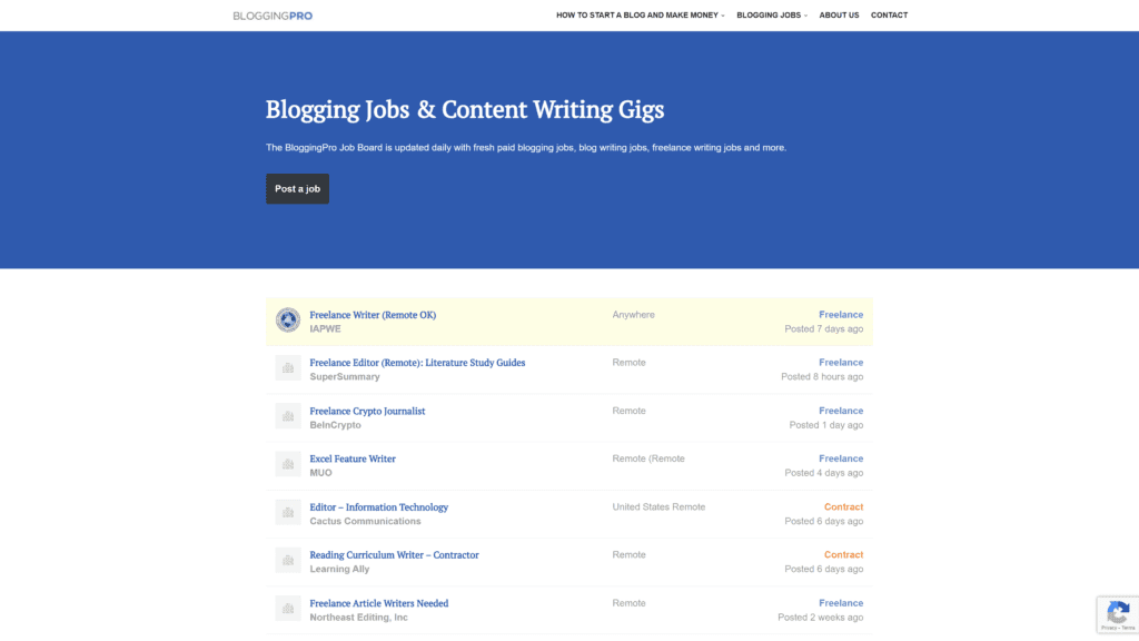 bloggingpro homepage screenshot 1
