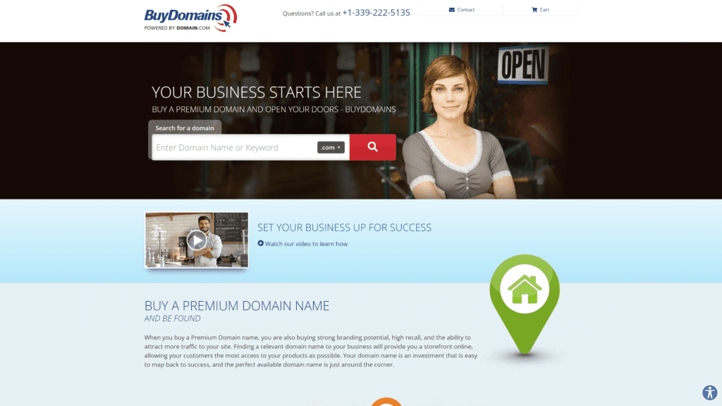 buydomains homepage screenshot 1