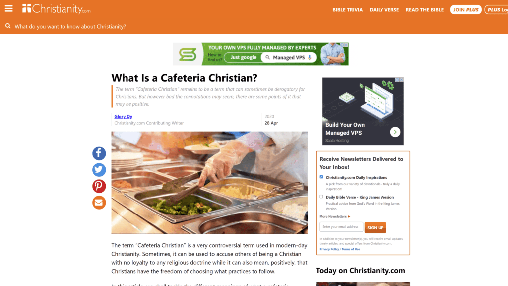 cafeteria christian homepage screenshot 1