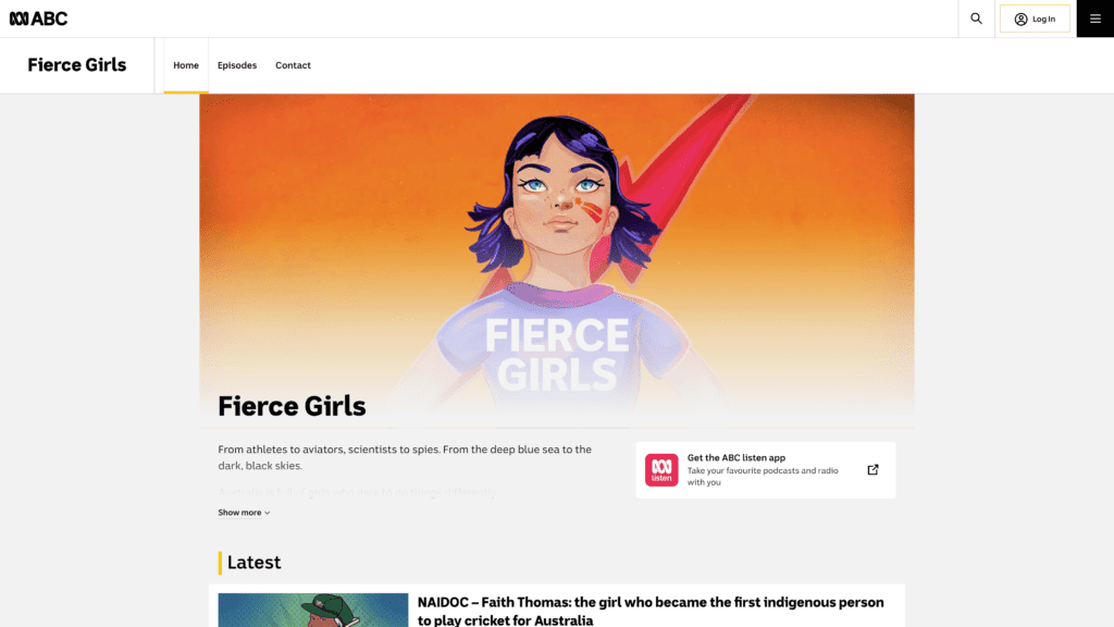 fierce girls homepage screenshot 1