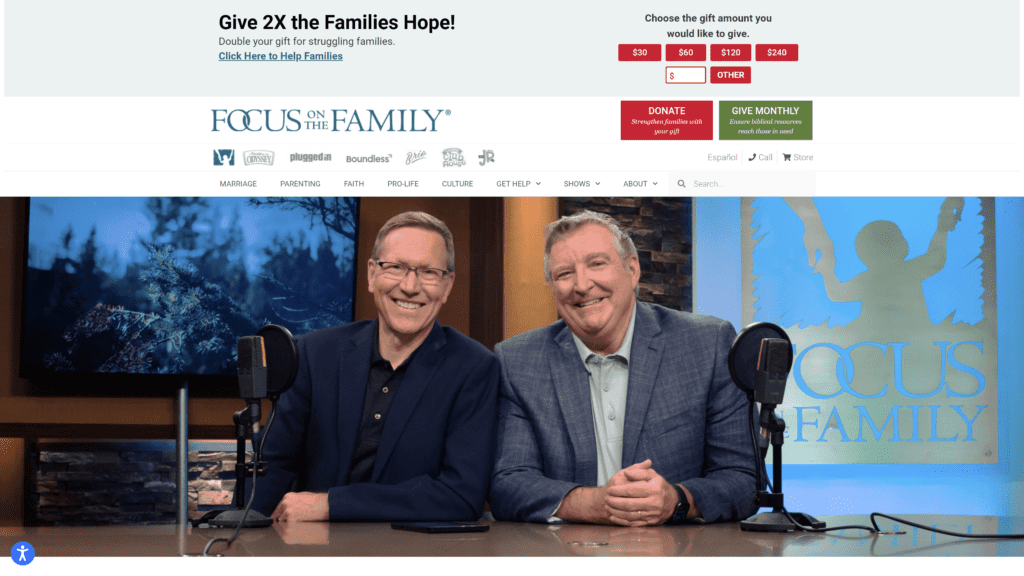focusonthefamily homepage screenshot 1