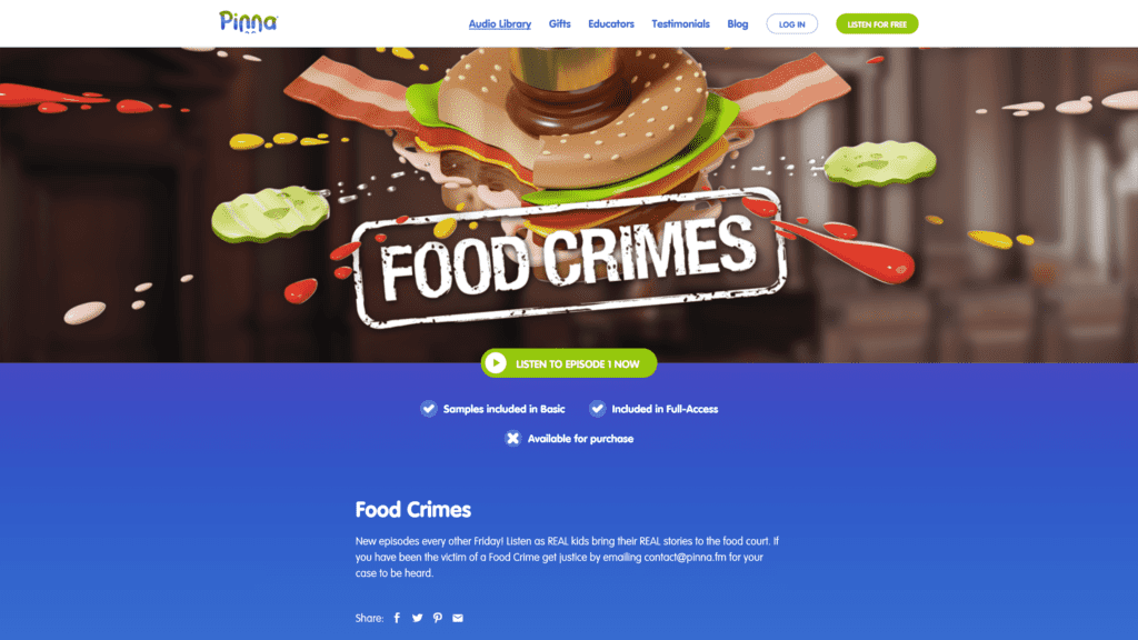 food crimes homepage screenshot 1