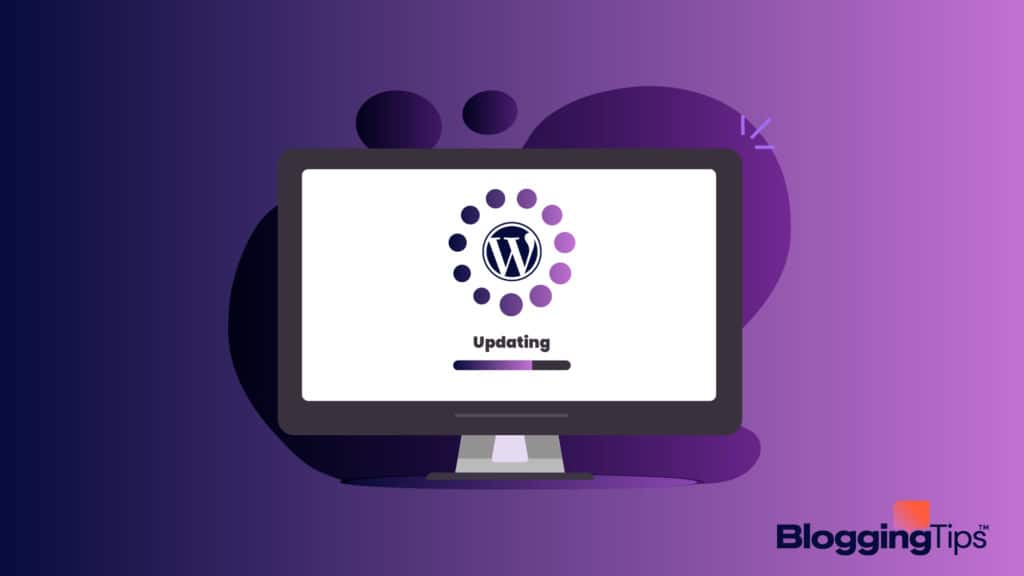 vector graphic showing an illustration of how to update wordpress