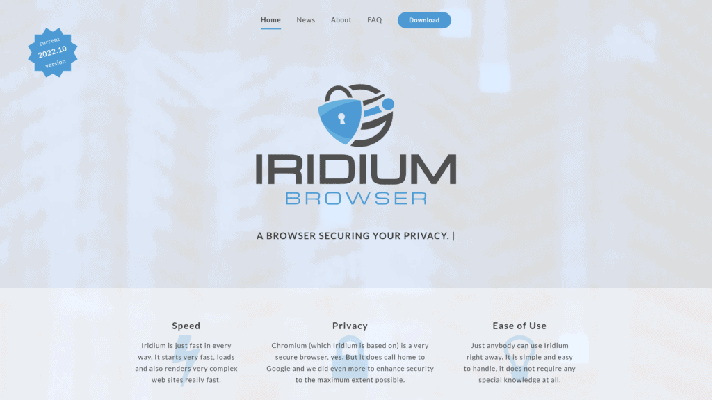 iridium homepage screenshot 1