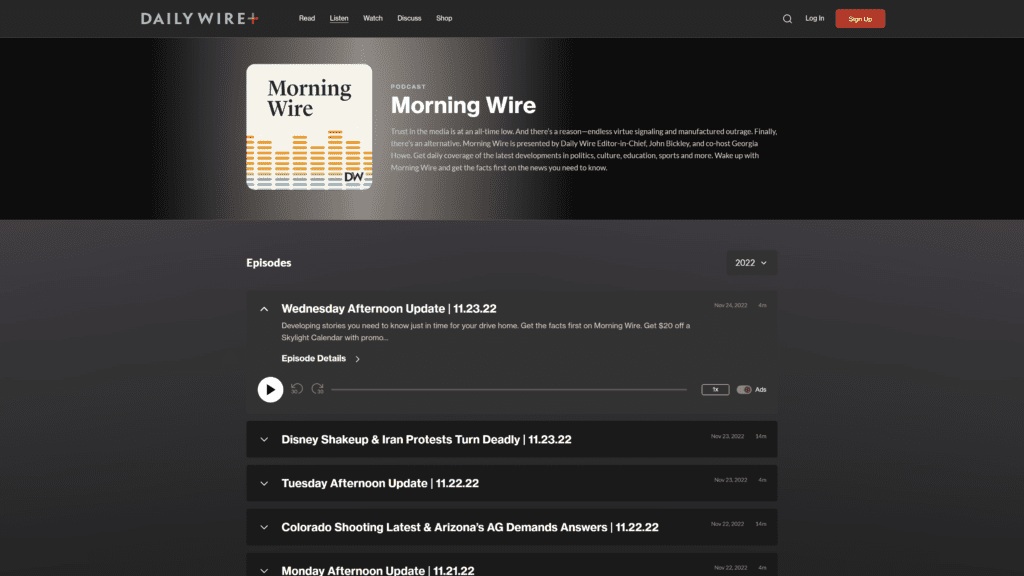 morning wire homepage screenshot 1