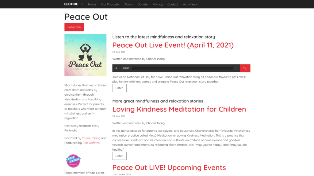 peaceout homepage screenshot 1