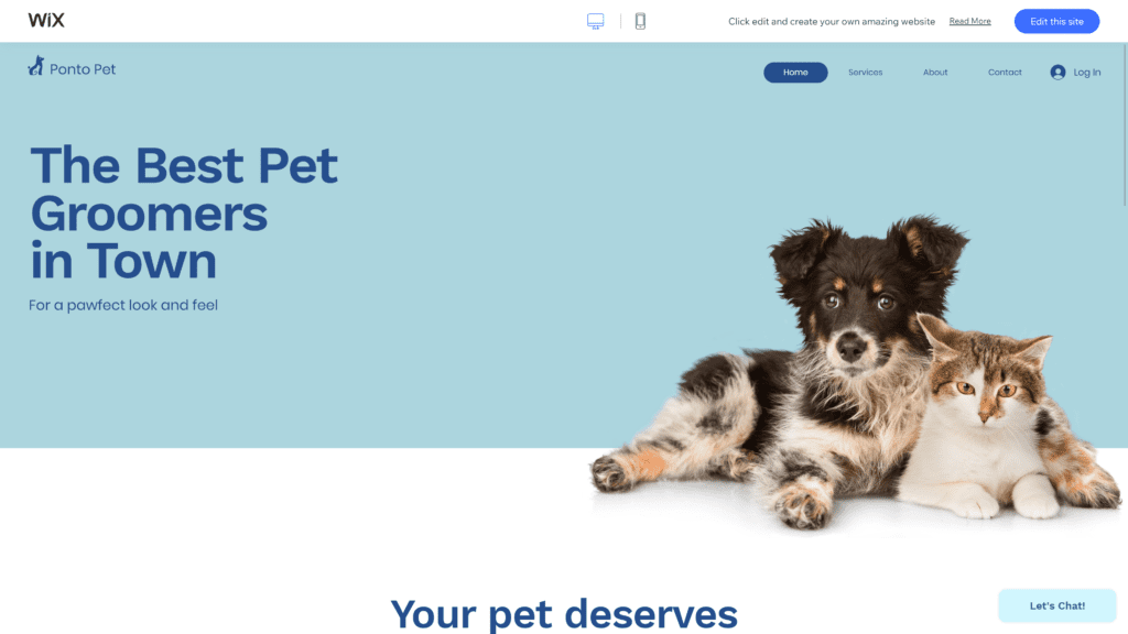 pet care provider homepage screenshot 1