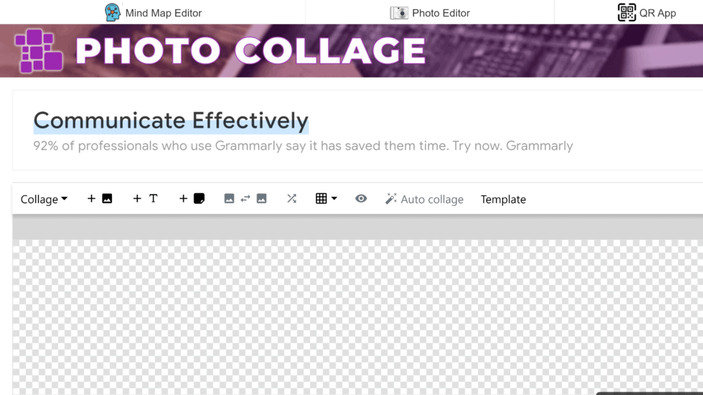 photocollage homepage screenshot 1