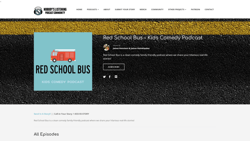 red school bus homepage screenshot 1