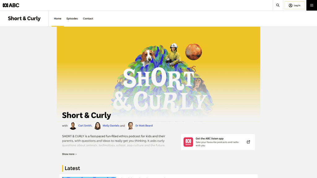 shortandcurly homepage screenshot 1