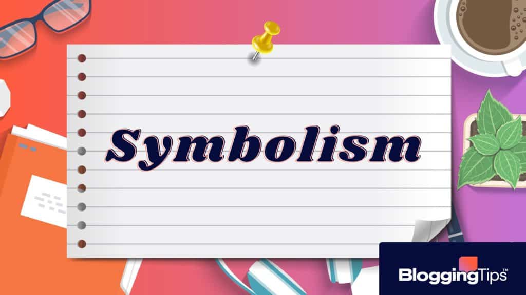 graphic showing the word symbolism on a notecard illustration
