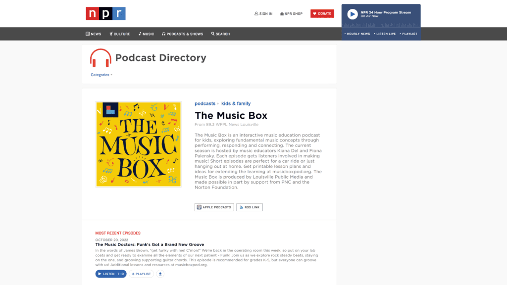the music box homepage screenshot 1