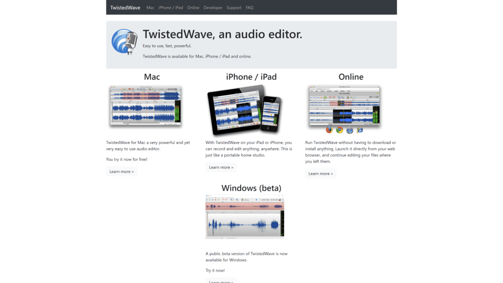 twistedwave homepage screenshot 1