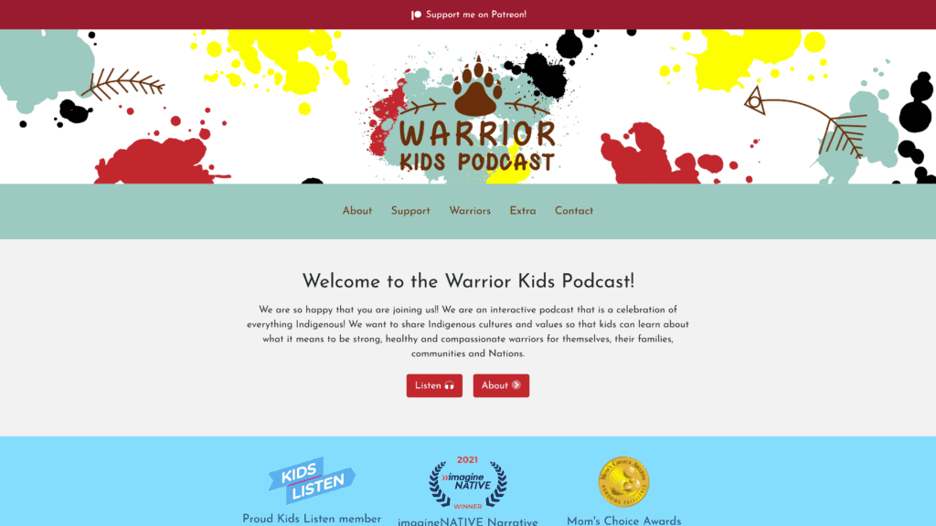 warriorkidspodcast homepage screenshot 1