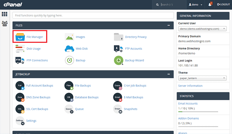 03 cpanel files file manager