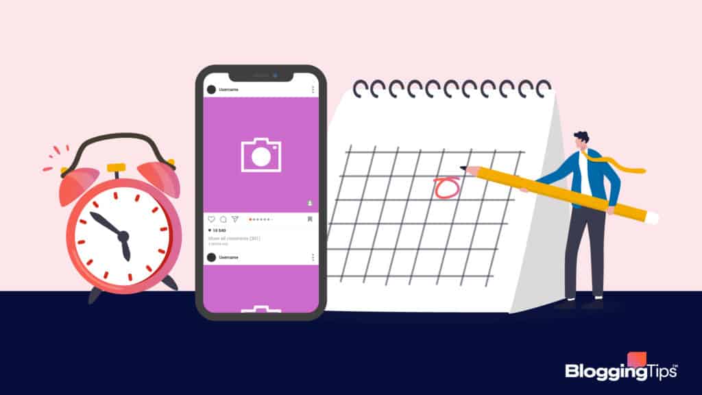 vector graphic showing an illustration of the best time to post on instagram