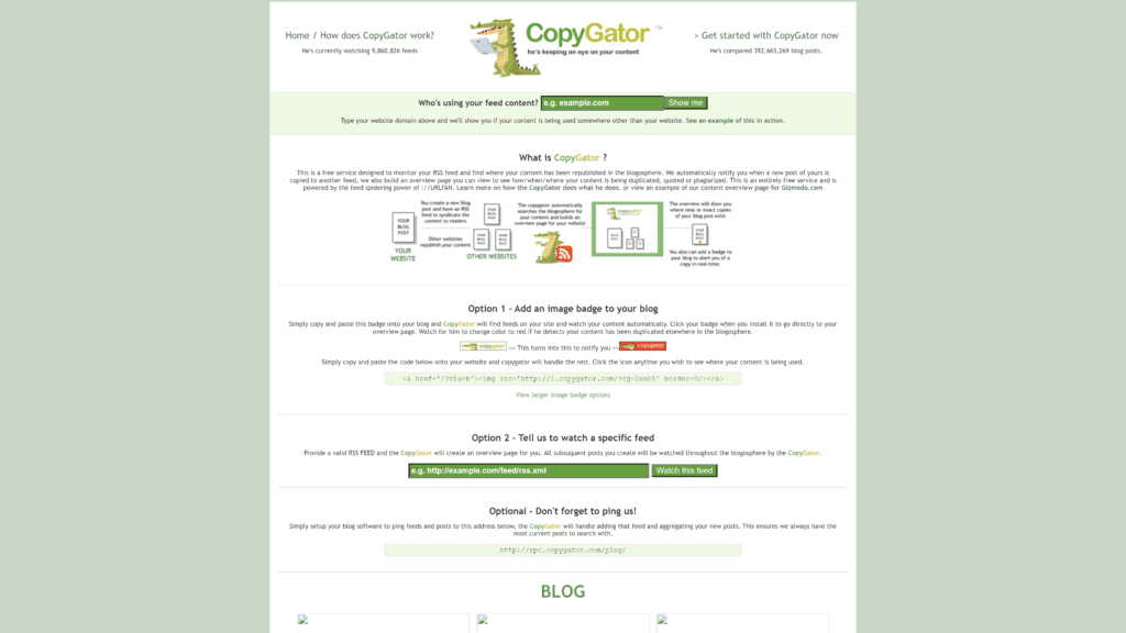 copygator homepage screenshot 1