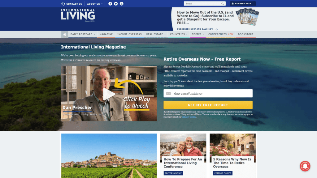 internationalliving homepage screenshot 1