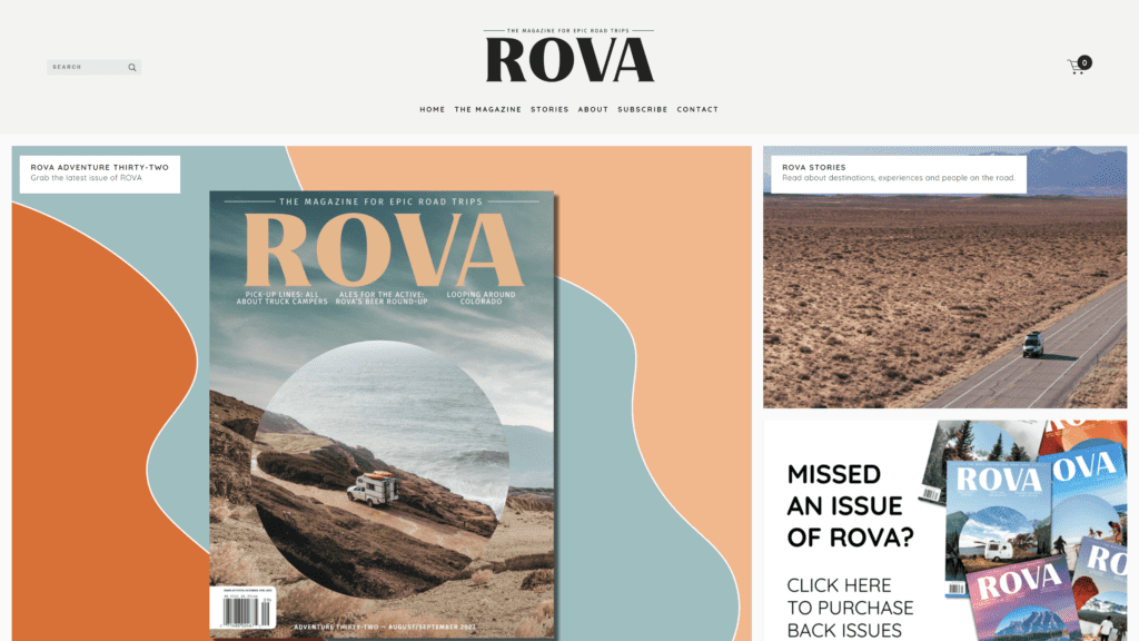 rova homepage screenshot 1