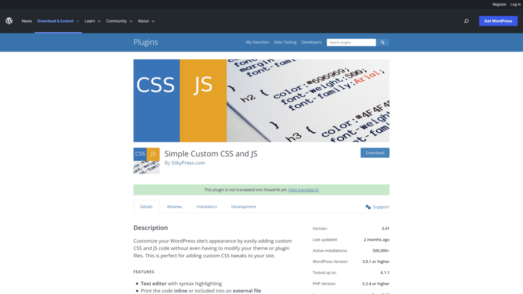 simple custom css js homepage screenshot 1