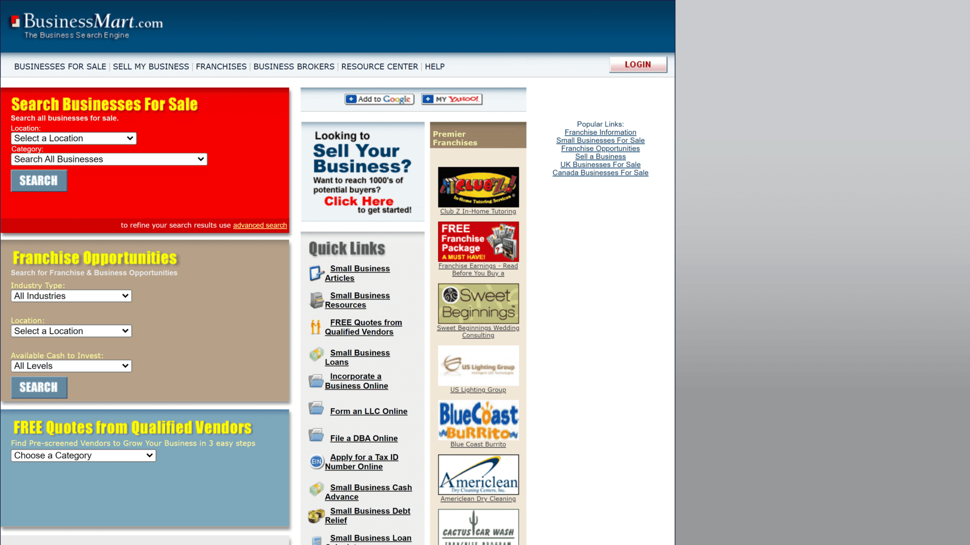 screenshot of the businessmart.com homepage