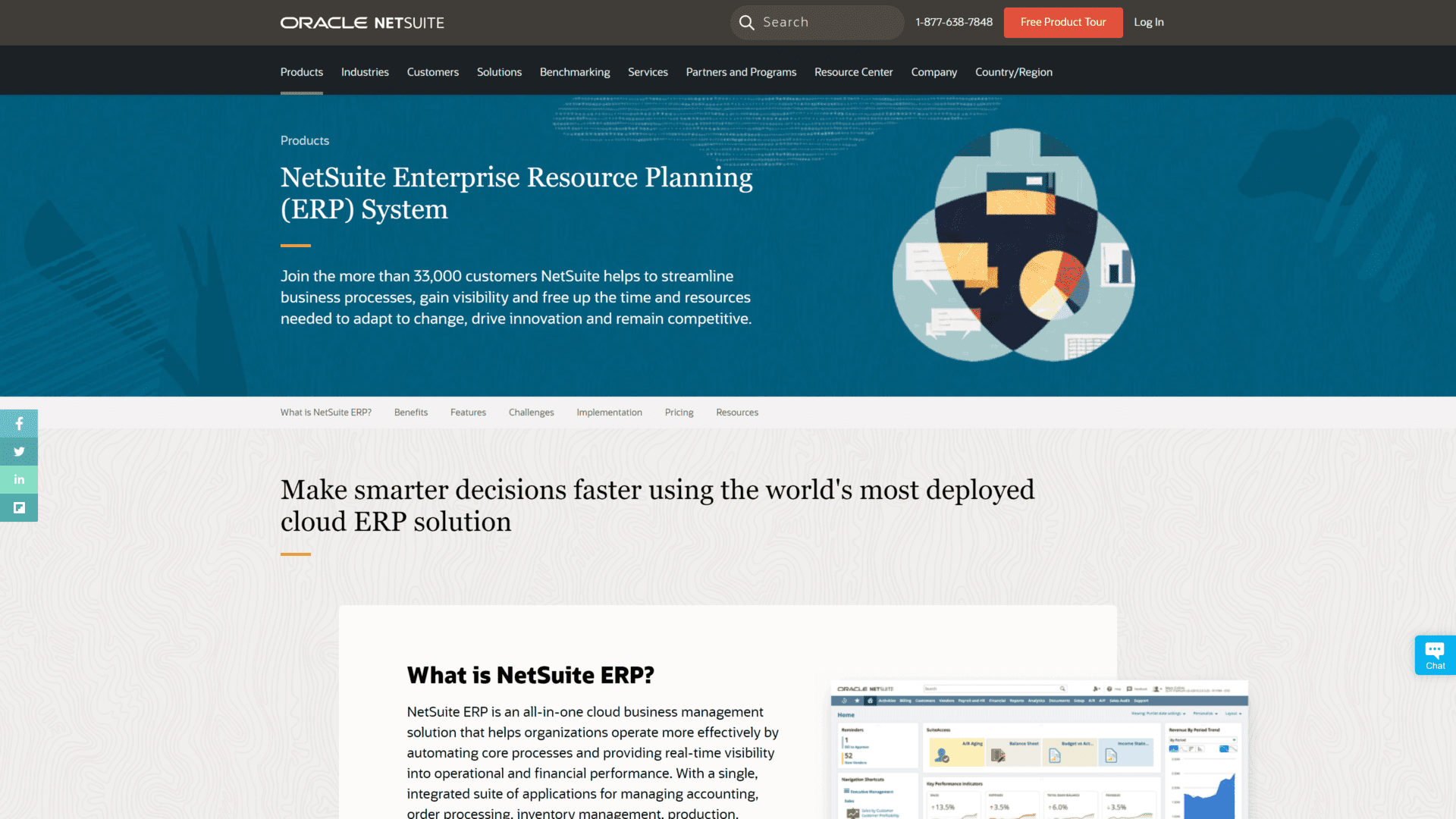 screenshot of the NetSuite ERP homepage