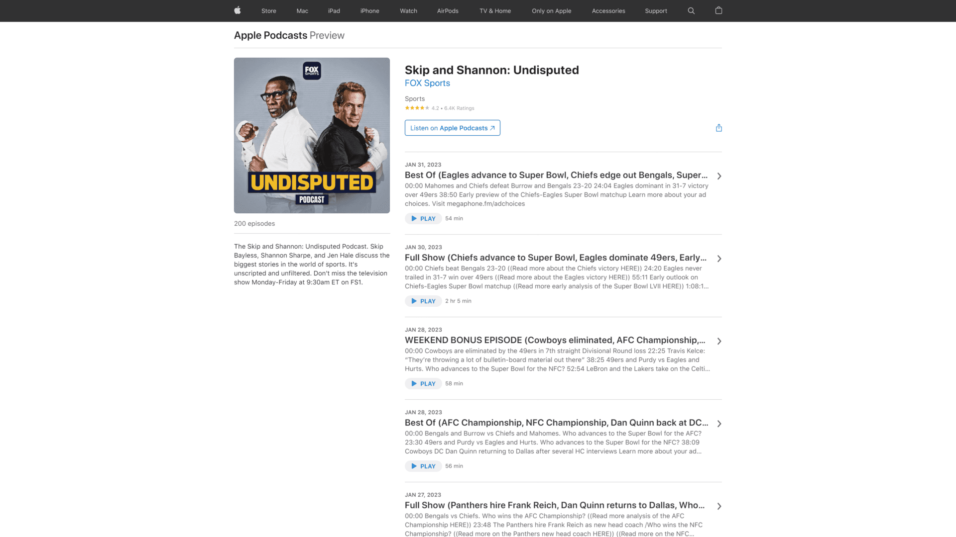 screenshot of the skip and shannon undisputed homepage