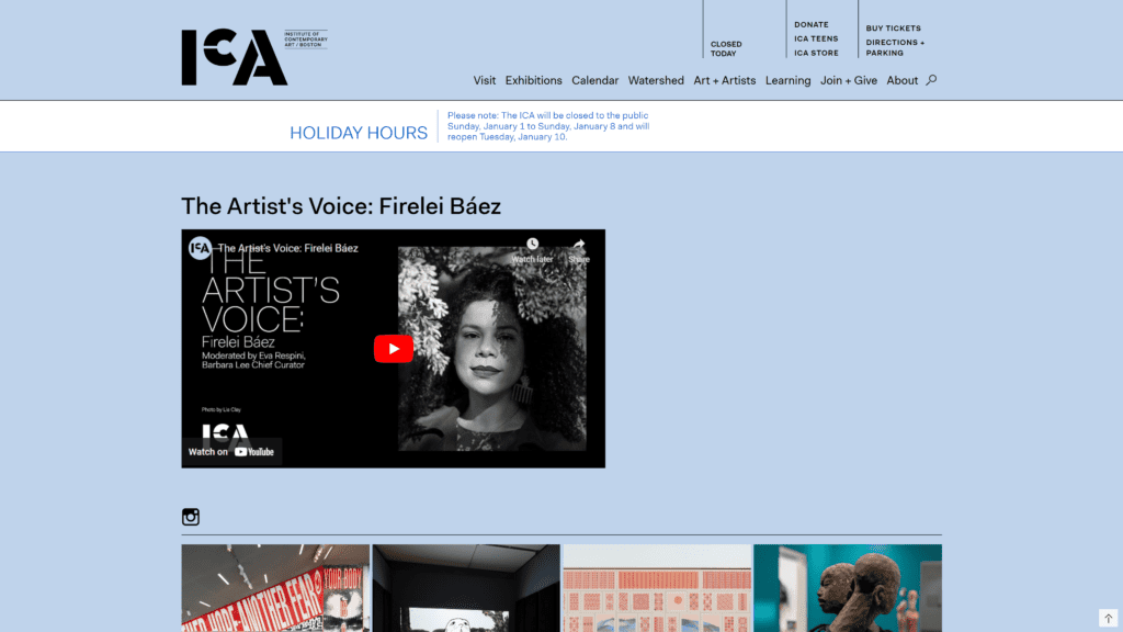 The artists voice homepage screenshot 1