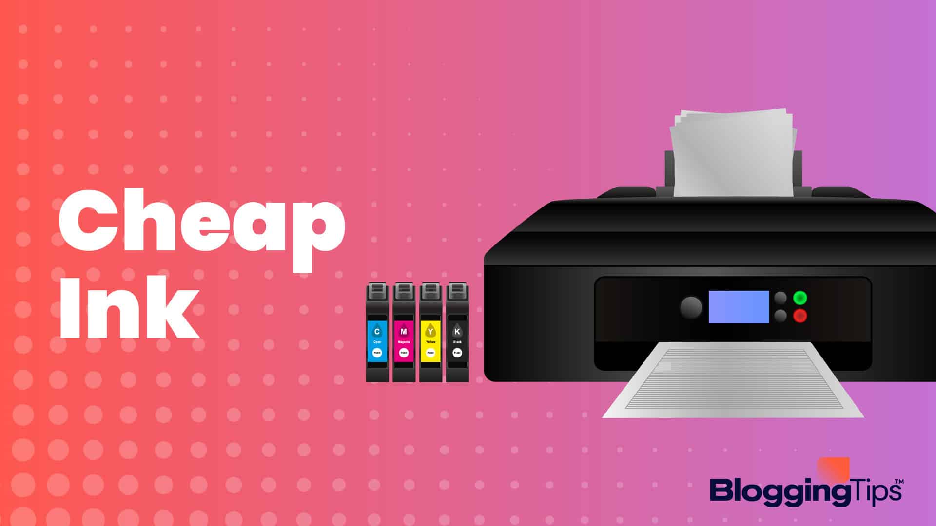 vector graphic showing an illustration of the best printer for home use with cheap ink