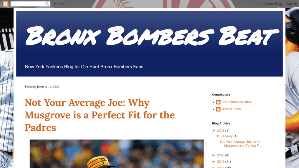 A screenshot of the bombers beat Homepage