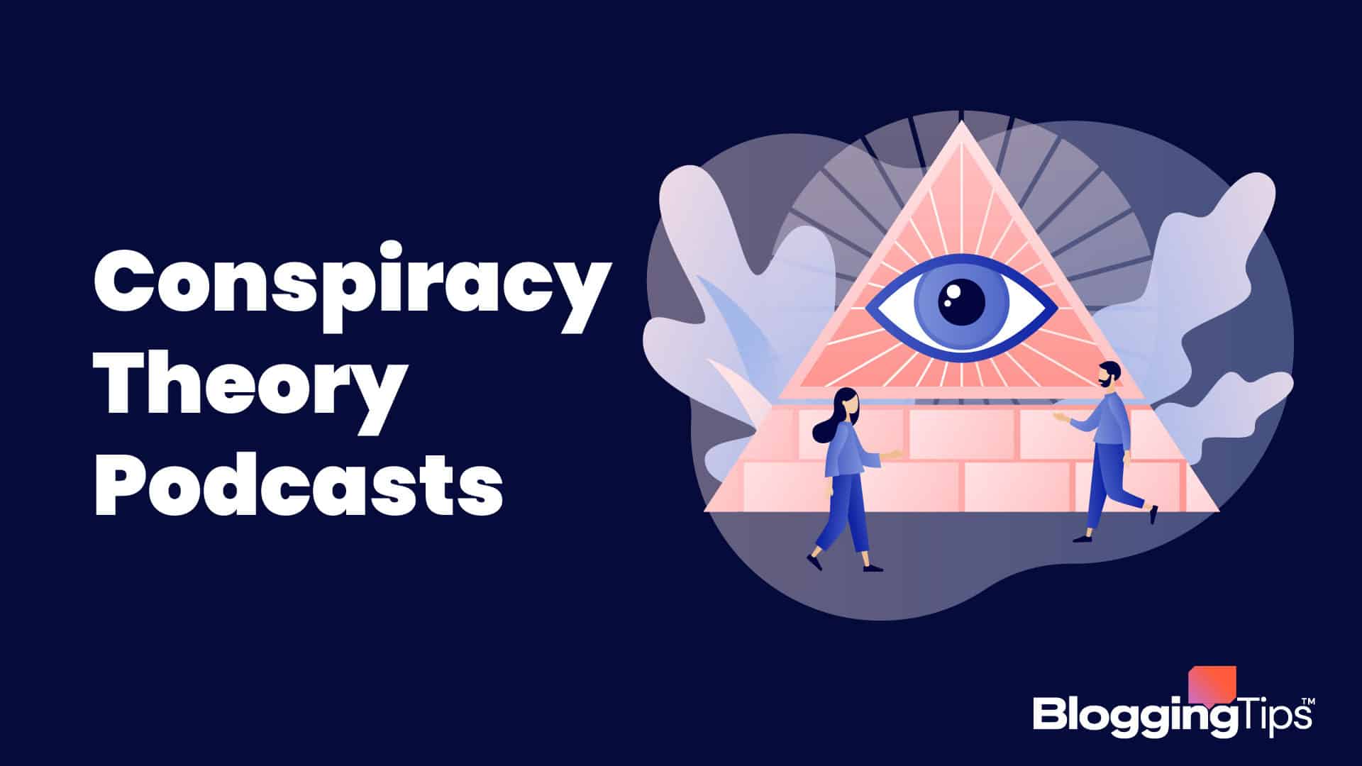 vector graphic showing an illustration of conspiracy theories related to story books with the big block text 