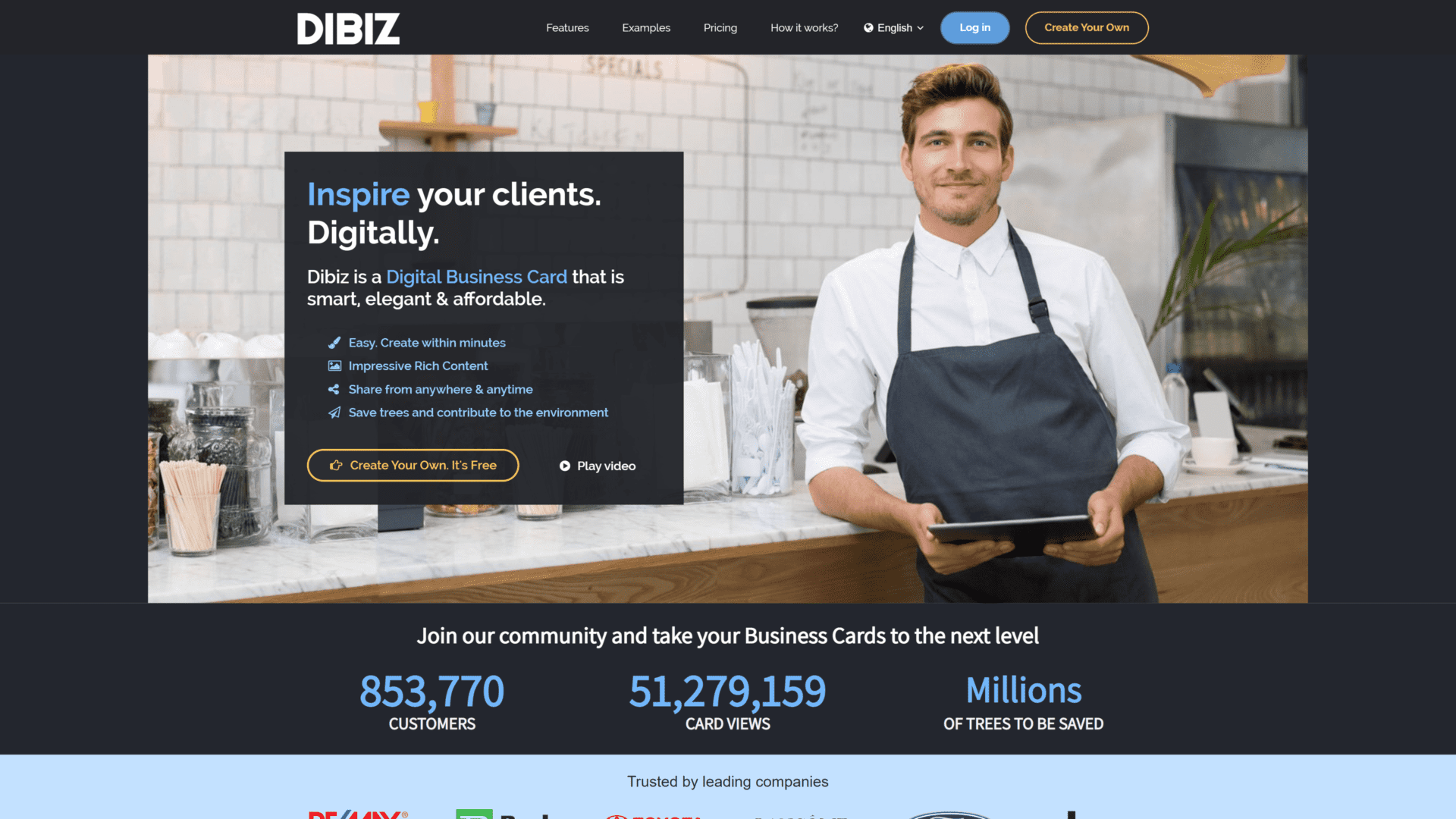 dibiz homepage screenshot 1