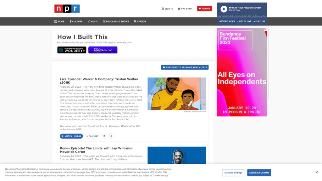 A screenshot of the how I built this homepage