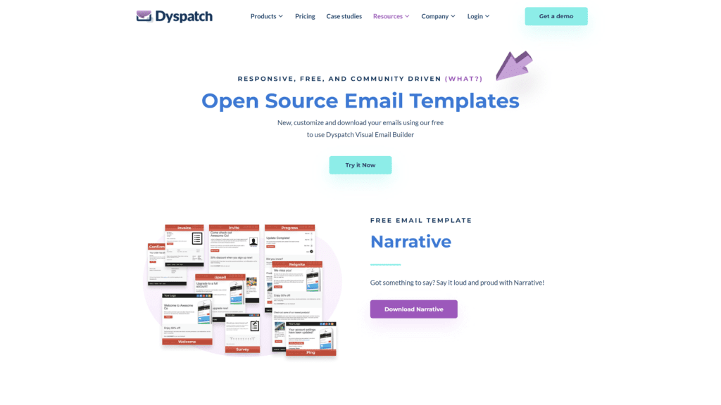 screenshot of the narrative open-source homepage