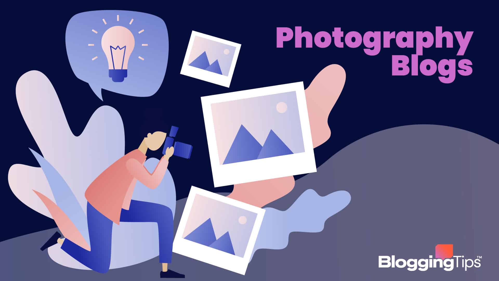 vector graphic showing an illustration of photography with the big block text 