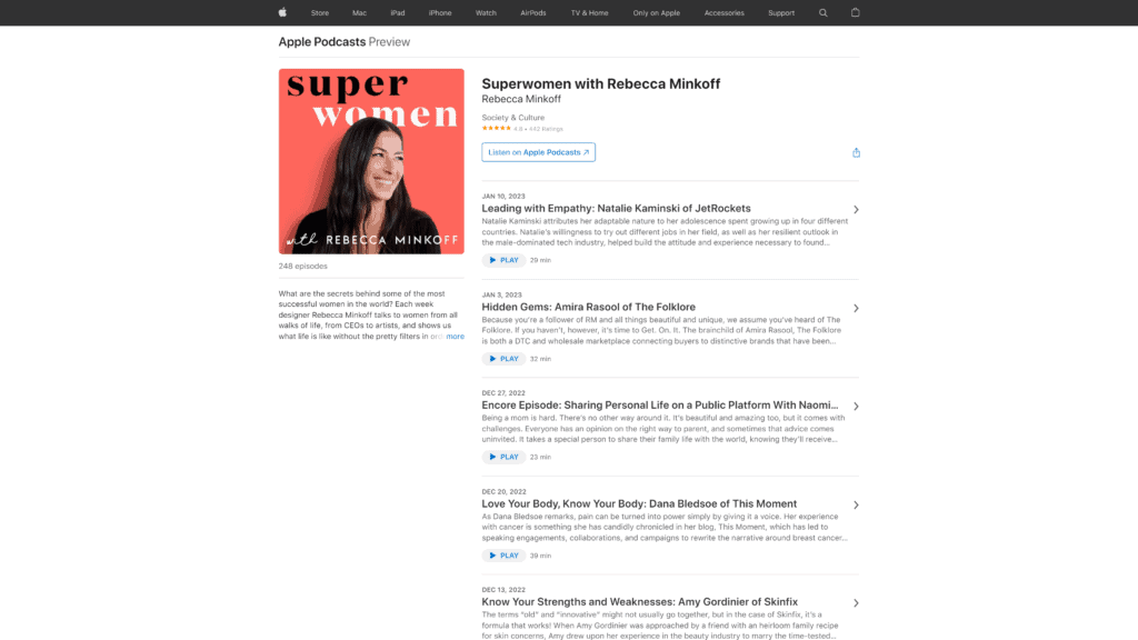 A screenshot of the super women homepage