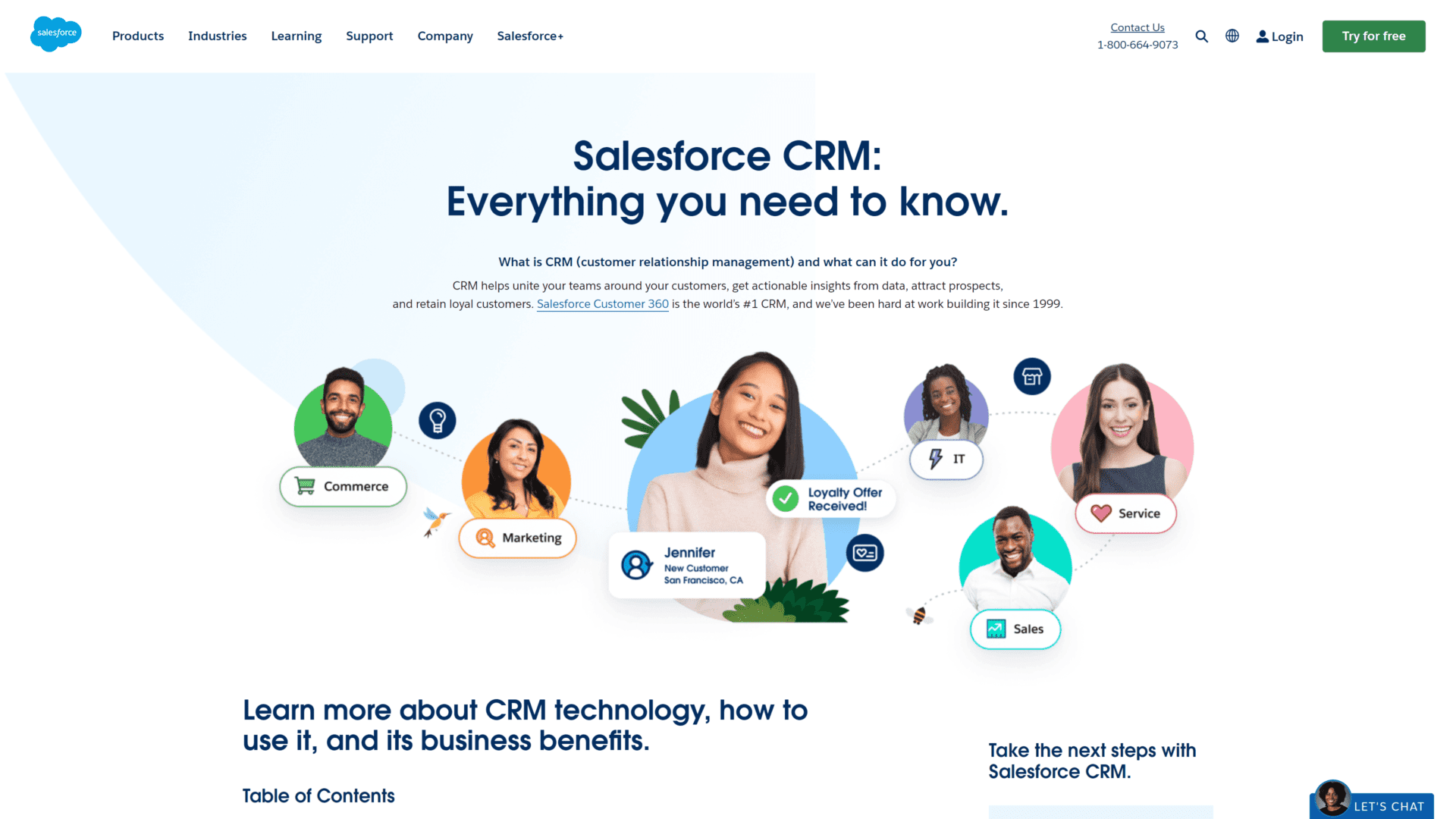 screenshot of the salesfroce crm homepage