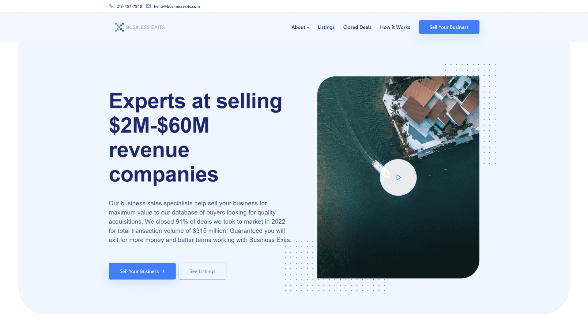 businessexits homepage screenshot 1