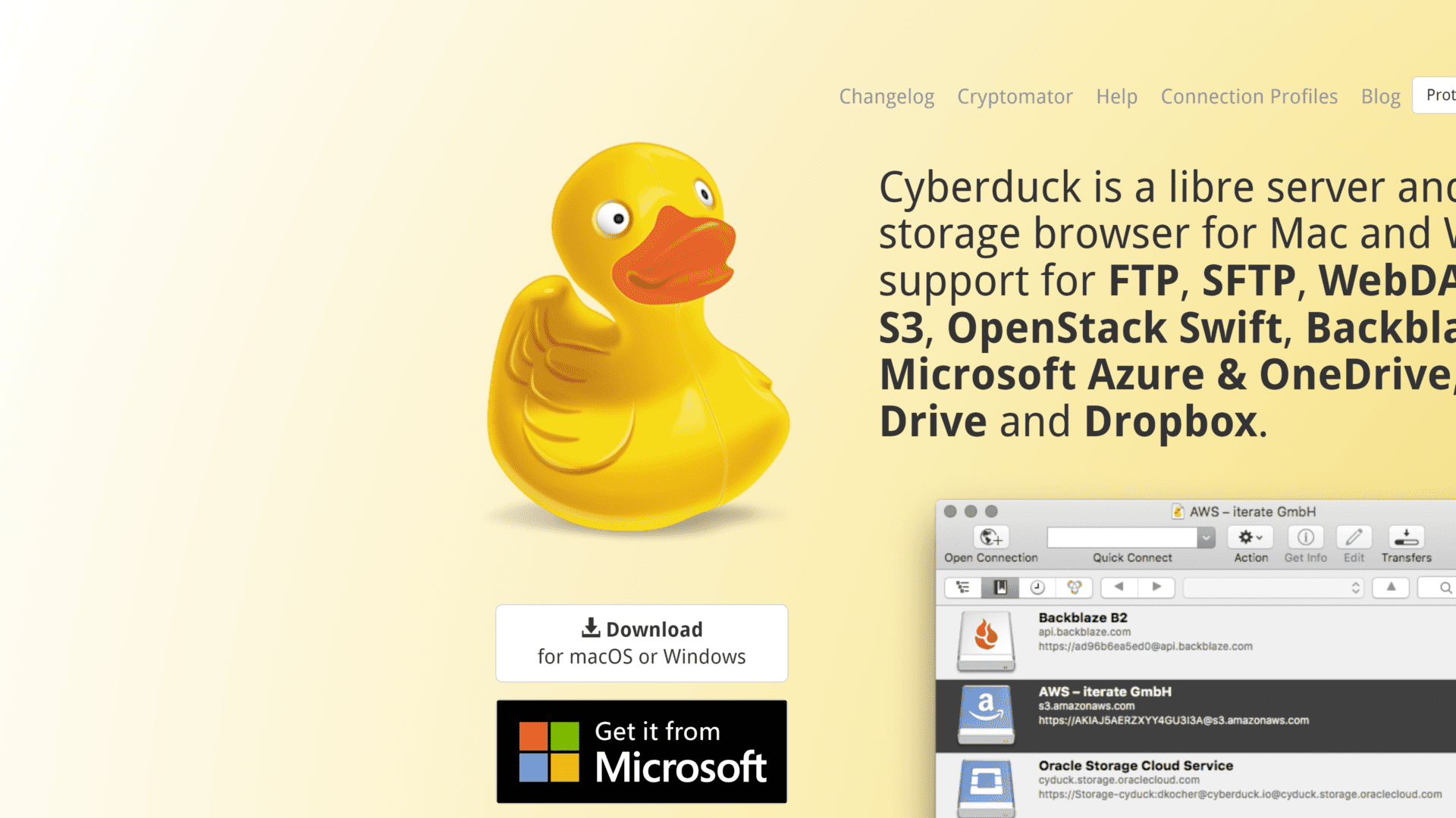 cyberduck homepage screenshot 1