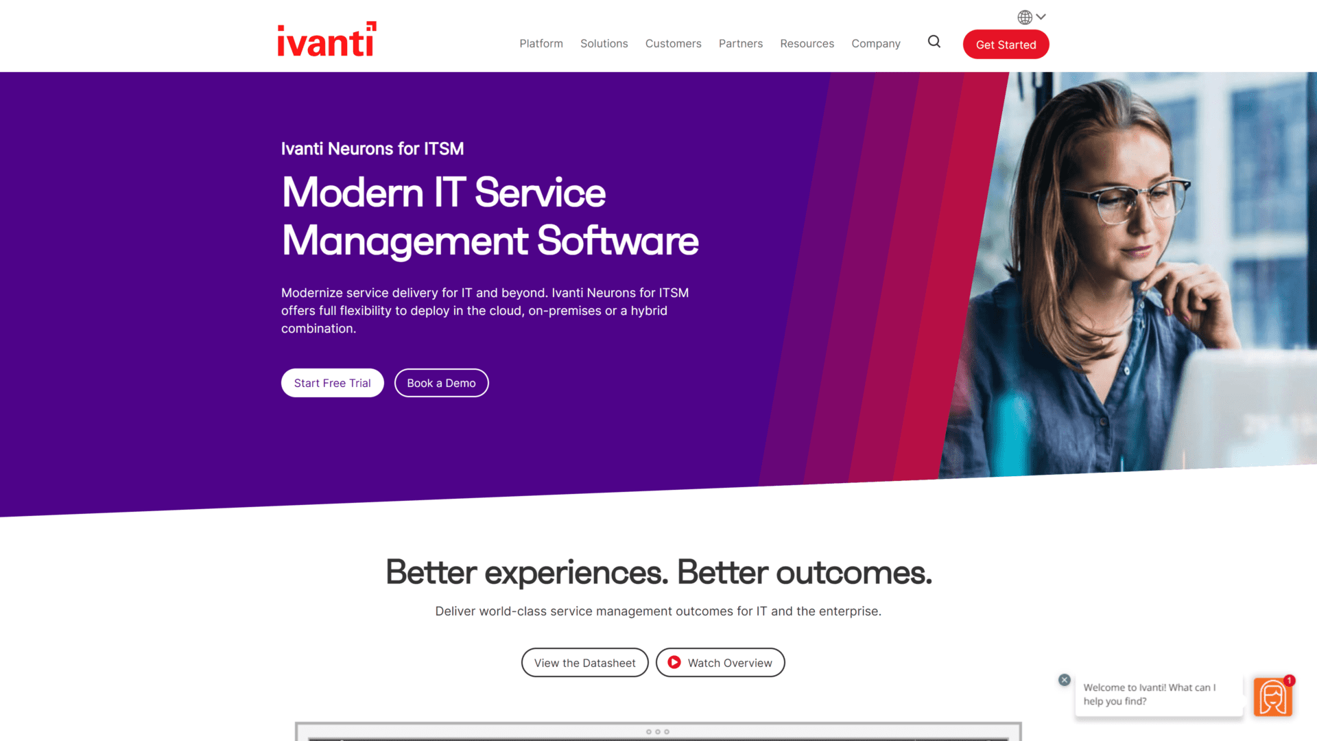 screenshot of the Ivanti Neurons IT homepage