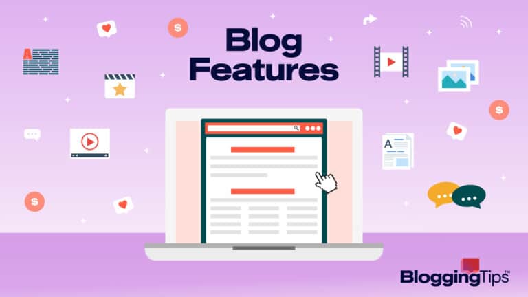 vector graphic showing an illustration of top blog features