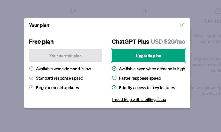 image for how much does chatgpt cost post - pricing table